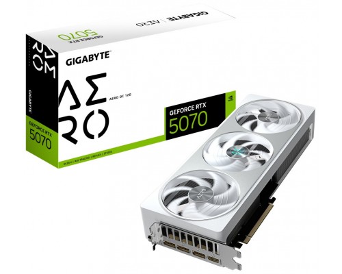 GIGABYTE GeForce RTX 5070 AERO OC 12G Tarjeta Gráfica - 12GB GDDR7, 192 bits, PCI-E 5.0, XXXX MHz Core Clock, 3 x DP 2.1a, 1 x HDMI 2.1b, NVIDIA DLSS 4, GV-N5070AERO OC-12GD (Espera 4 dias)